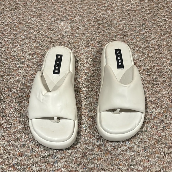 SIMON MILLER taffy platform slide sandals - Picture 1 of 11